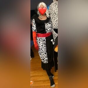 🎃 Waist 38” Dalmatian Diva 101 Dalmatians Cruella de Vil Halloween Costume 2XL